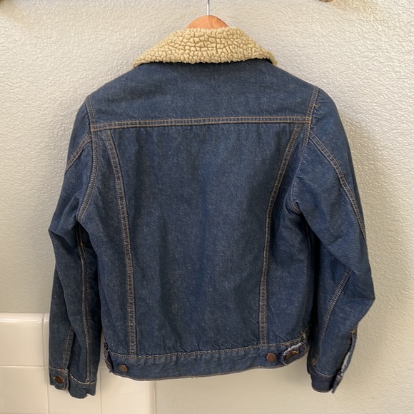Vintage 1970's Sears Roebucks Western Sherpa Lined Denim Jean Jacket Medium USA - Picture 3 of 4